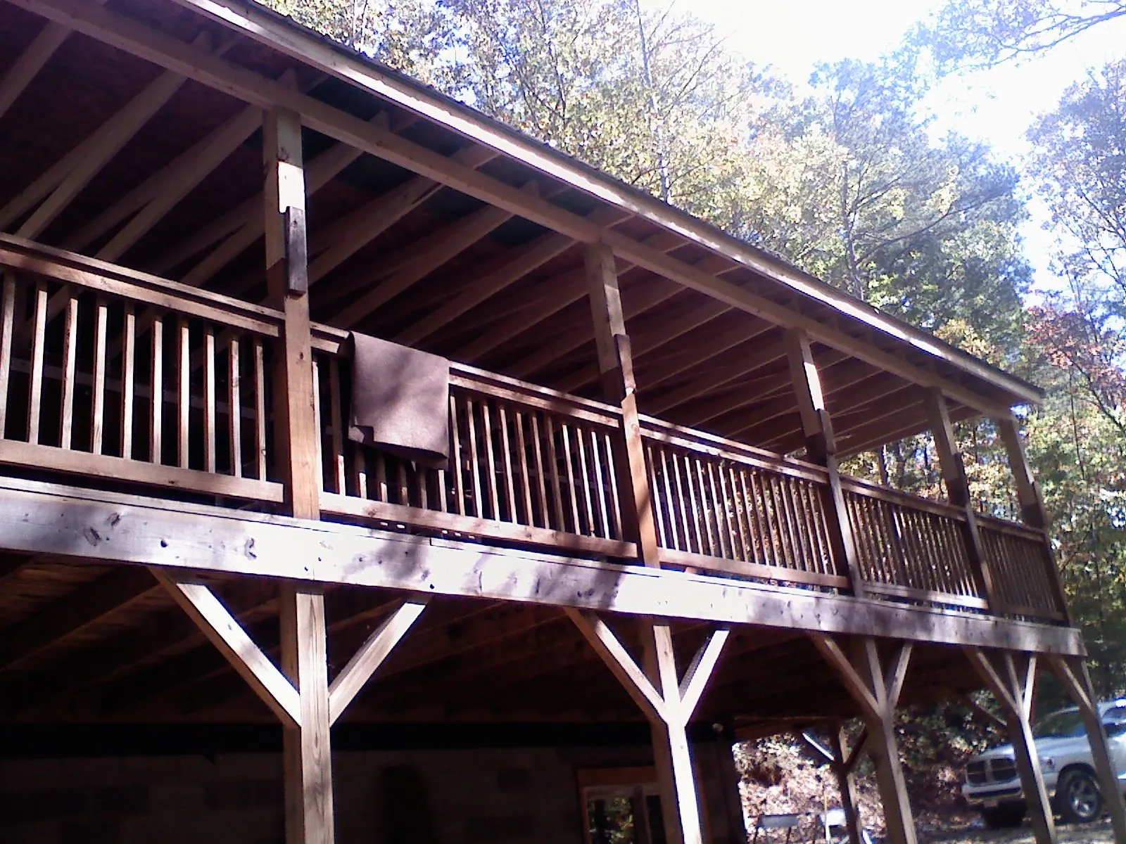 Timber framing under a new elevated porch and deck — Roof Leak Repair in Nebo by Roofing Brothers